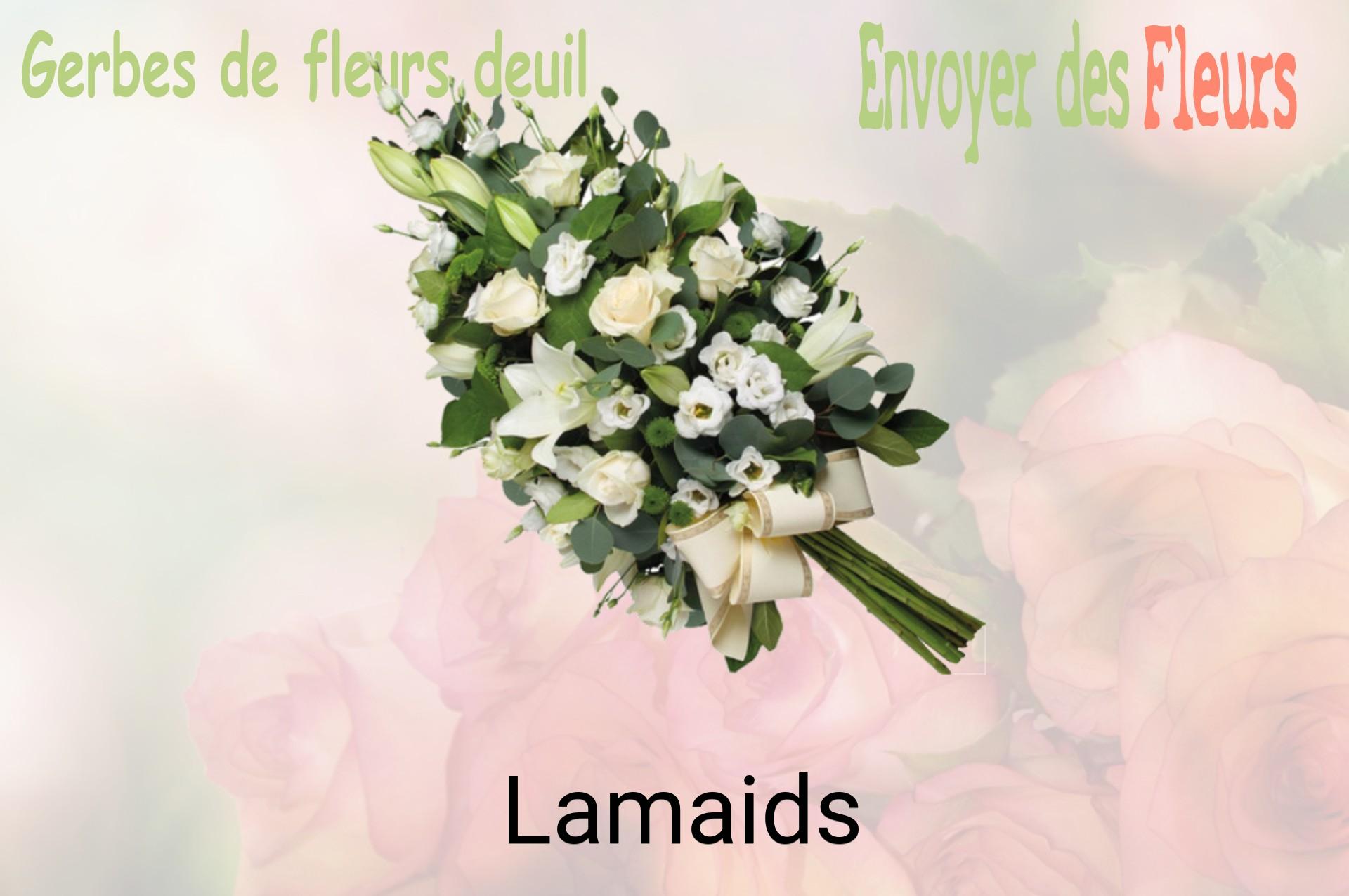 Gerbe de fleurs de deuil livrée à Lamaids
